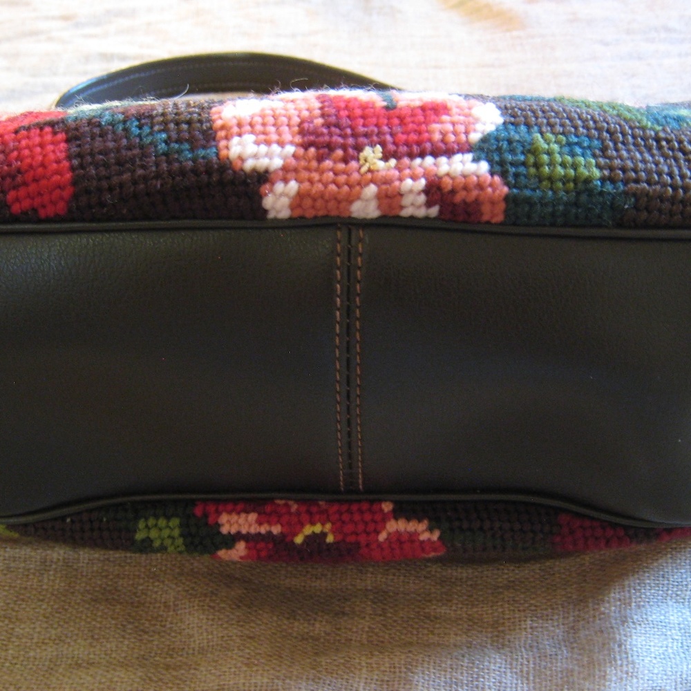 Sentimental Needlepoint & Leather Handbag - Picture 5 of 7
